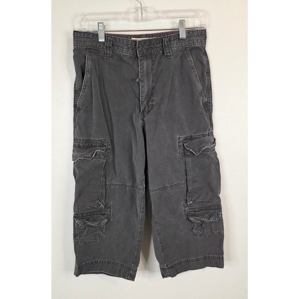 Cargo Supply Olive Green/Gray Long Cargo Shorts Unisex 28" Waist 17" Inseam GORP